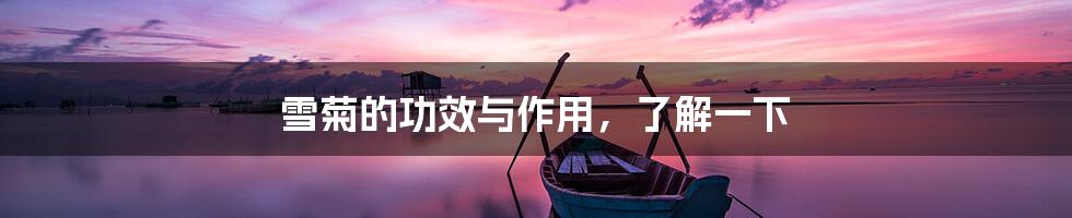 雪菊的功效与作用,了解一下