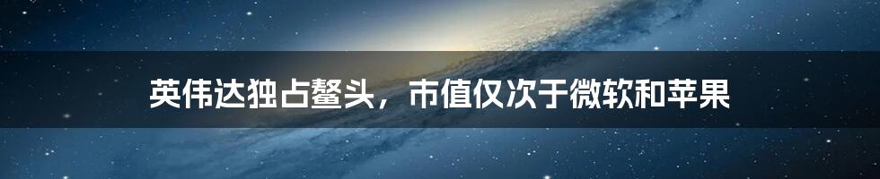 英伟达独占鳌头,市值仅次于微软和苹果