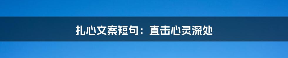 扎心文案短句:直击心灵深处