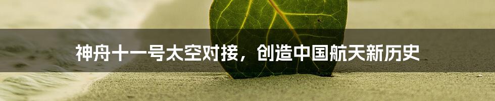 神舟十一号太空对接,创造中国航天新历史