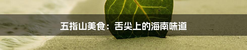 五指山美食:舌尖上的海南味道