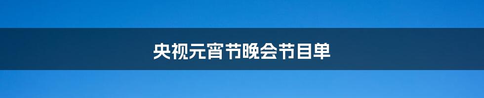 央视元宵节晚会节目单