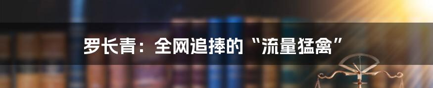 罗长青:全网追捧的“流量猛禽”
