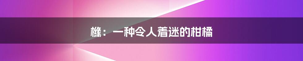 橼:一种令人着迷的柑橘