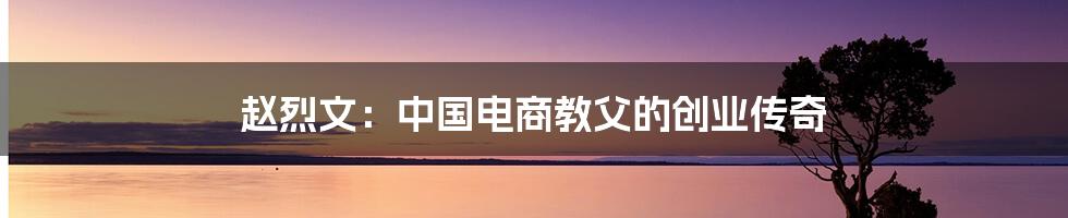赵烈文:中国电商教父的创业传奇
