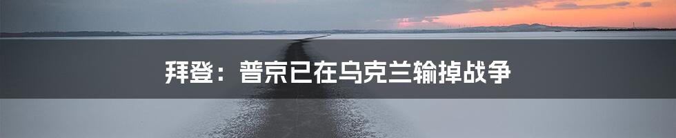 拜登:普京已在乌克兰输掉战争