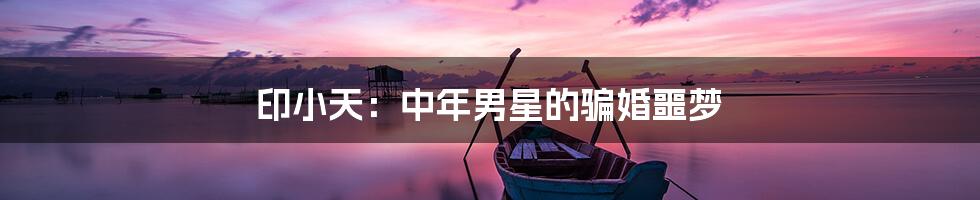 印小天:中年男星的骗婚噩梦