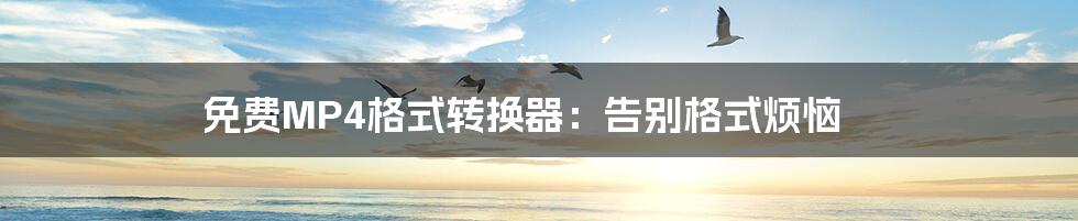 免费MP4格式转换器:告别格式烦恼