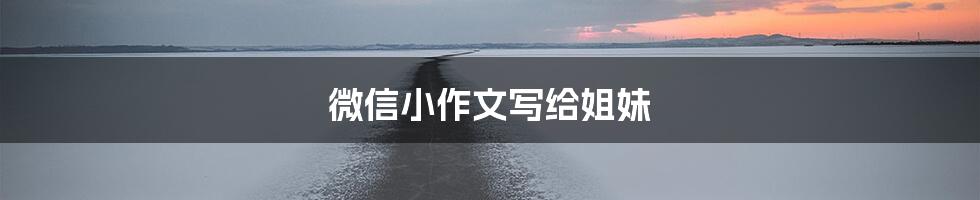 微信小作文写给姐妹