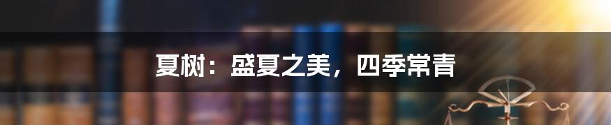夏树:盛夏之美,四季常青