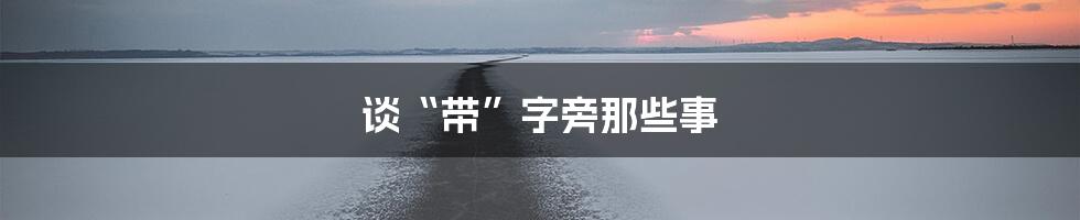谈“带”字旁那些事