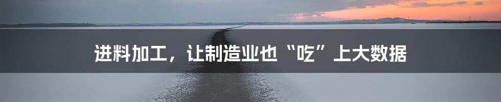 进料加工,让制造业也“吃”上大数据