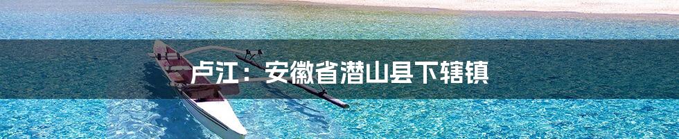 卢江:安徽省潜山县下辖镇