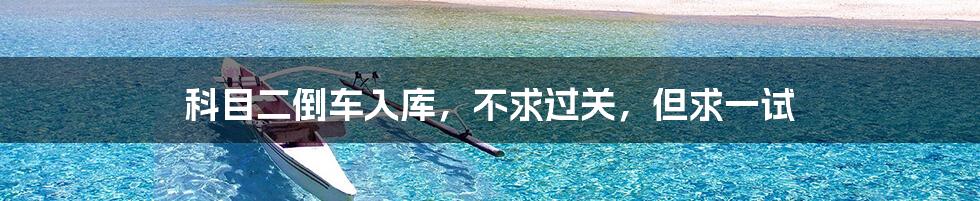 科目二倒车入库,不求过关,但求一试