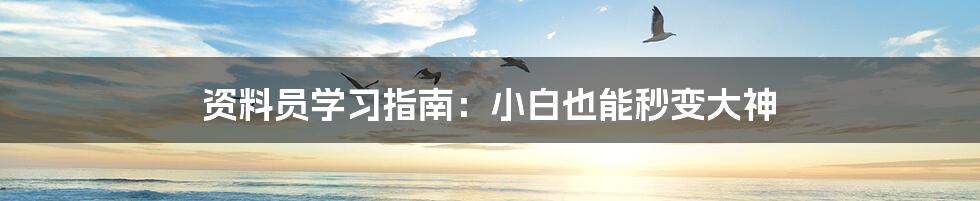 资料员学习指南：小白也能秒变大神