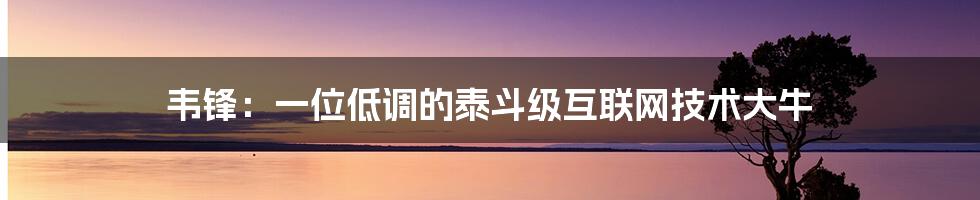 韦锋:一位低调的泰斗级互联网技术大牛