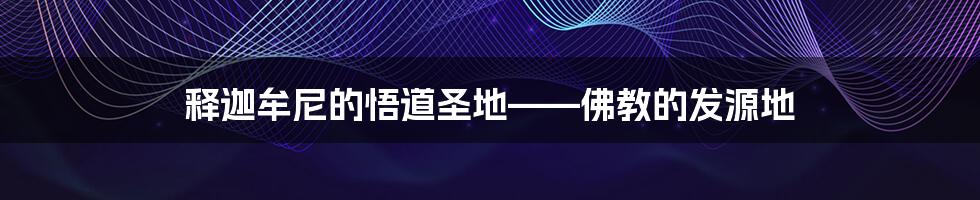 释迦牟尼的悟道圣地——佛教的发源地