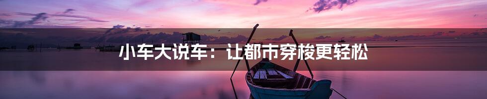 小车大说车：让都市穿梭更轻松
