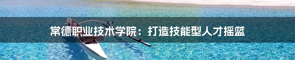 常德职业技术学院：打造技能型人才摇篮