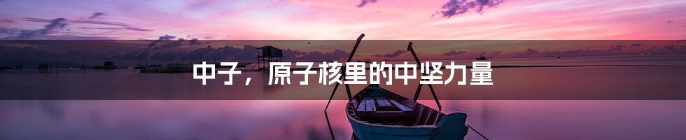 中子,原子核里的中坚力量