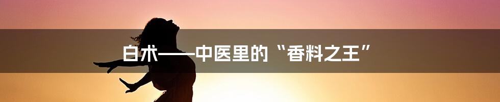 白术——中医里的“香料之王”