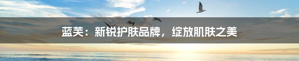 蓝芙:新锐护肤品牌,绽放肌肤之美