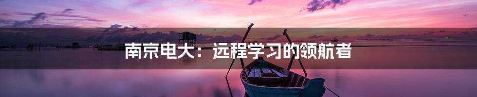南京电大:远程学习的领航者