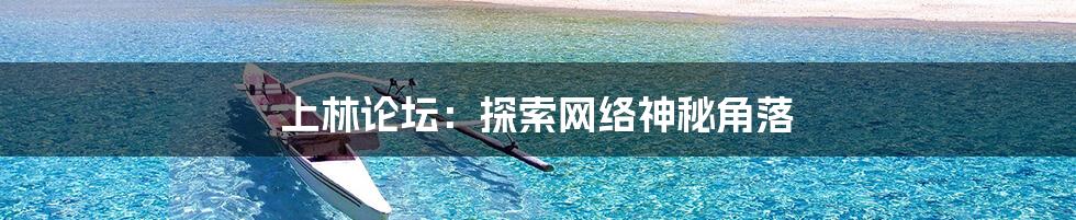 上林论坛:探索网络神秘角落