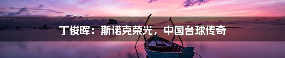 丁俊晖:斯诺克荣光,中国台球传奇
