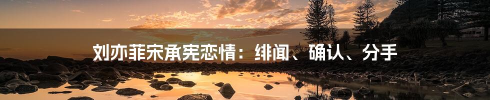 刘亦菲宋承宪恋情:绯闻、确认、分手