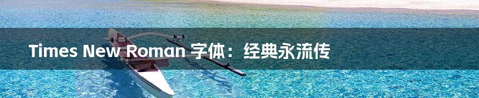 Times New Roman 字体:经典永流传