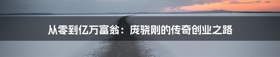 从零到亿万富翁:庞骁刚的传奇创业之路