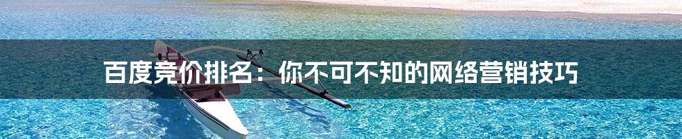 百度竞价排名:你不可不知的网络营销技巧