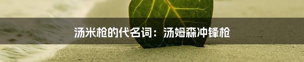 汤米枪的代名词:汤姆森冲锋枪