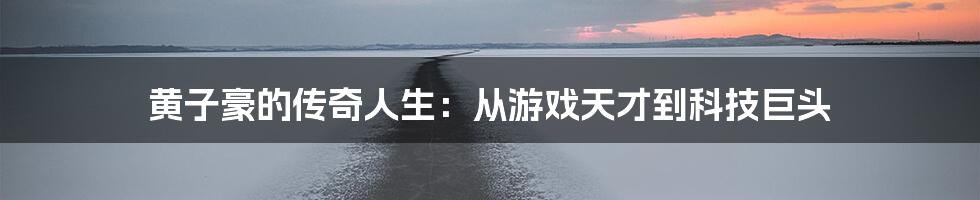 黄子豪的传奇人生:从游戏天才到科技巨头