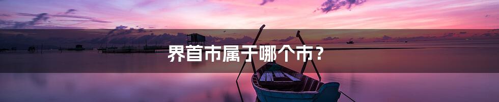 界首市属于哪个市？