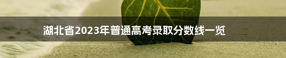 湖北省2023年普通高考录取分数线一览