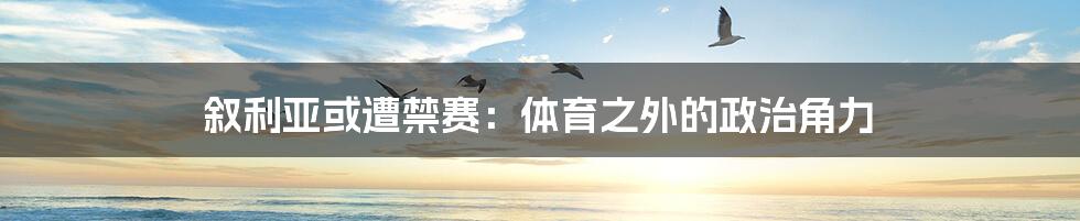 叙利亚或遭禁赛:体育之外的政治角力