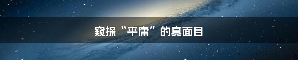 窥探“平庸”的真面目