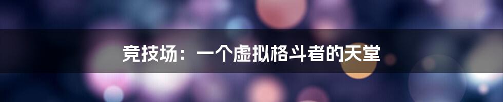 竞技场:一个虚拟格斗者的天堂