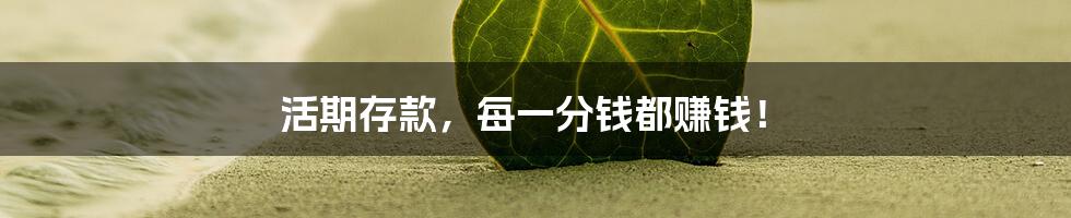 活期存款,每一分钱都赚钱!