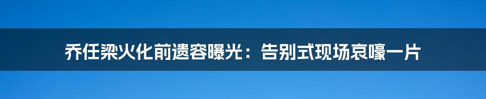 乔任梁火化前遗容曝光:告别式现场哀嚎一片
