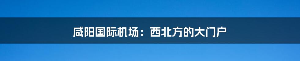 咸阳国际机场：西北方的大门户