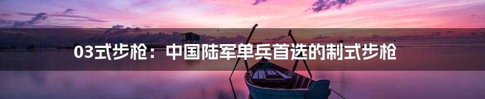 03式步枪：中国陆军单兵首选的制式步枪