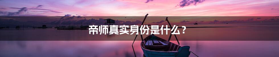 帝师真实身份是什么?