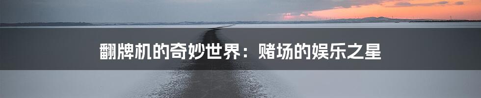 翻牌机的奇妙世界:赌场的娱乐之星