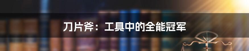 刀片斧:工具中的全能冠军