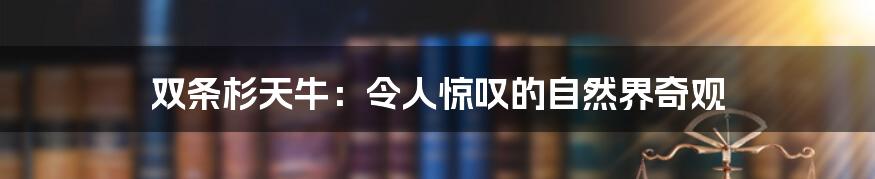 双条杉天牛:令人惊叹的自然界奇观