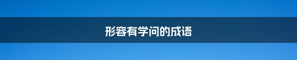 形容有学问的成语