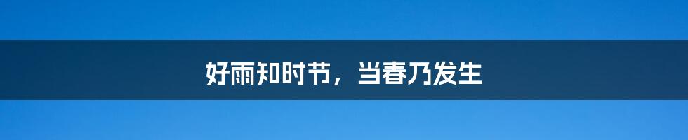 好雨知时节,当春乃发生